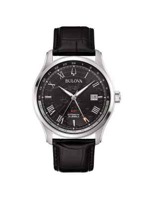 Orologio Nero GMT Wilton 43mm 24 Rubini Miyota 9075 Uomo Bulova