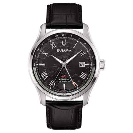 Orologio Nero GMT Wilton 43mm 24 Rubini Miyota 9075 Uomo Bulova
