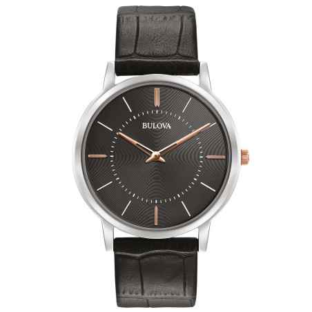 Orologio Nero Ultra Slim 40mm 2-Hand Rose Gold Uomo Bulova Classic
