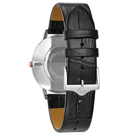 Orologio Nero Ultra Slim 40mm 2-Hand Rose Gold Uomo Bulova Classic