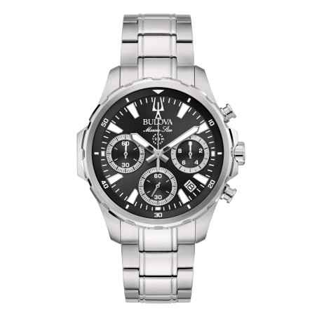 Orologio Nero Chrono 40mm 6-Hand WR100 Uomo Bulova Marine Star