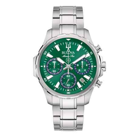 Orologio Verde Chrono 40mm 6-Hand WR100 Uomo Bulova Marine Star