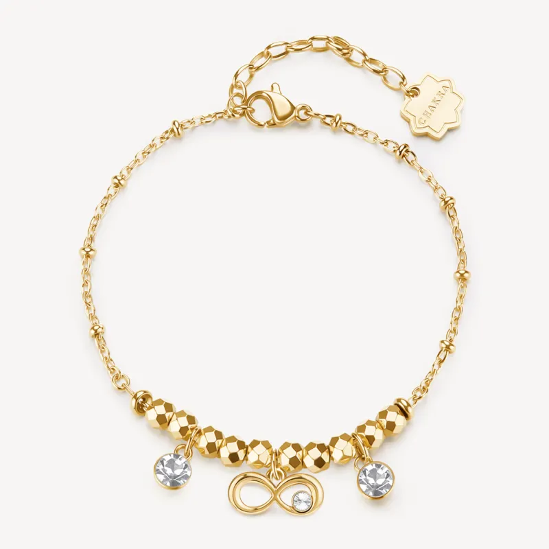 Bracciale dorato Chakra Simboli con Infinito Donna Brosway