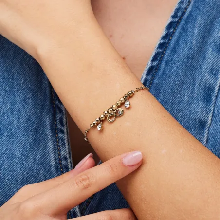 Bracciale dorato Chakra Simboli con Infinito Donna Brosway