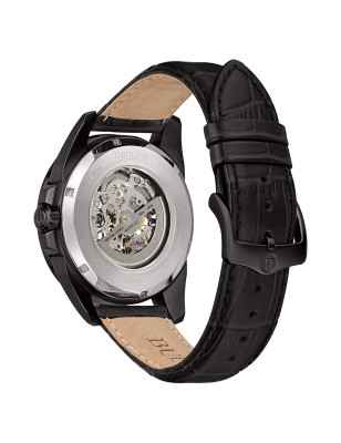 Orologio Nero Skeleton 43mm Miyota 8N24 Vista Uomo Bulova Sutton