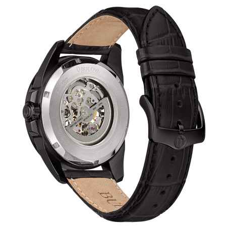 Orologio Nero Skeleton 43mm Miyota 8N24 Vista Uomo Bulova Sutton
