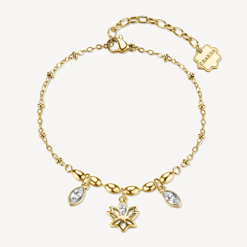 Bracciale dorato Chakra Mistici Fiore di Loto Donna Brosway Bracciale dorato Chakra Mistici Fiore di Loto Donna Brosway