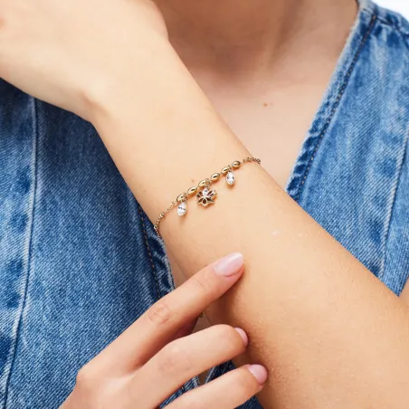 Bracciale dorato Chakra Mistici Fiore di Loto Donna Brosway