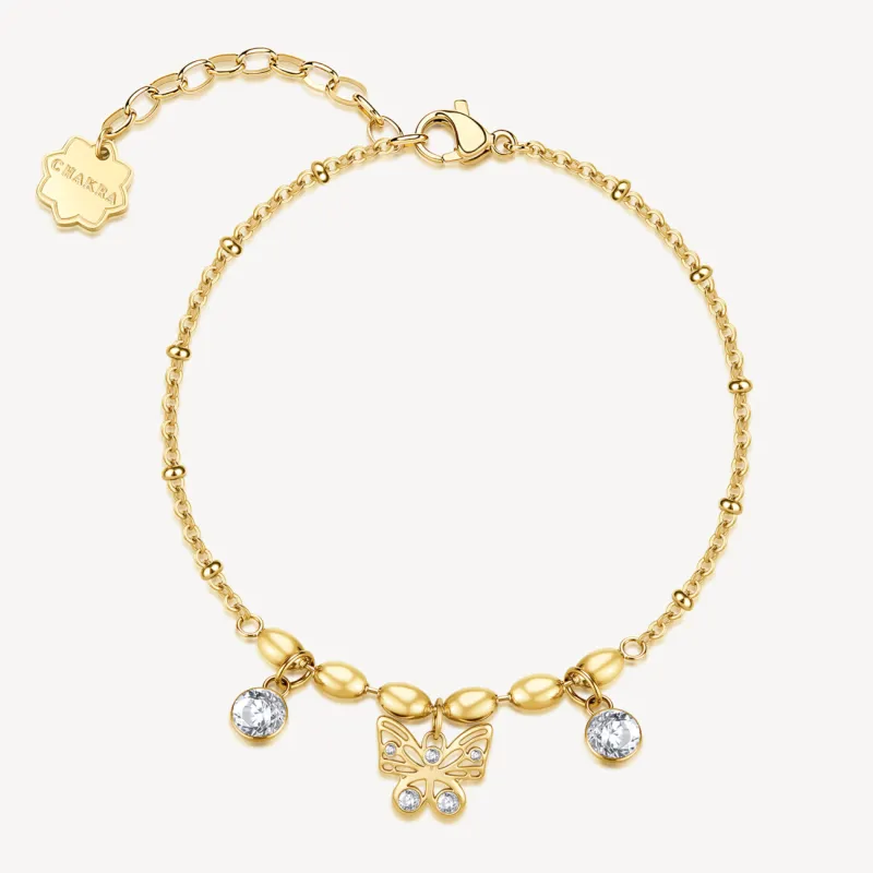 Bracciale dorato Chakra Mistici Farfalla Donna Brosway