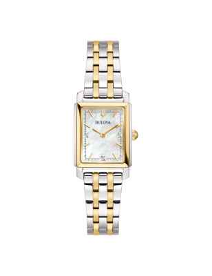 Orologio Madreperla Tank Gold-Tone Donna Bulova Classic Diamonds