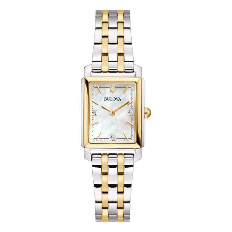 Orologio Madreperla Tank Gold-Tone Donna Bulova Classic Diamonds