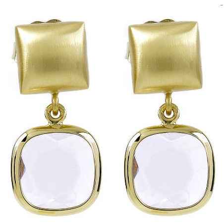 Orecchini Aquacaramelle pasta vitrea rosa taglio antico Donna Aquaforte