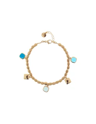 Bracciale Mignon elementi a dado pietre quadre blu Donna Aquaforte