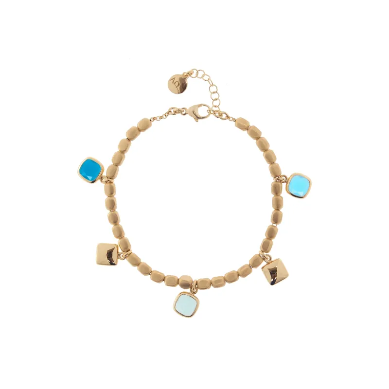 Bracciale Mignon elementi a dado pietre quadre blu Donna Aquaforte Bracciale Mignon elementi a dado pietre quadre blu Donna Aquaforte