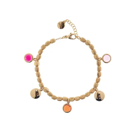 Bracciale Mignon elementi a dado pietre tonde rosso Donna Aquaforte