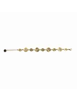 BRACCIALE ONDE CON ELEMENTI TONDI E ZIRCONI DONNA AQUAFORTE 