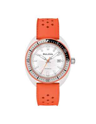 Orologio Bianco Clownfish 41mm Ceramica Arancione Uomo Bulova