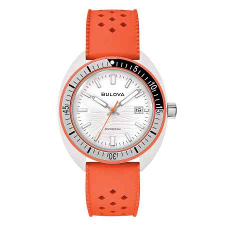 Orologio Bianco Clownfish 41mm Ceramica Arancione Uomo Bulova