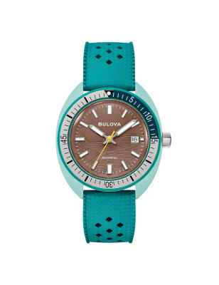 Orologio Marrone Sea Turtle 41mm Ceramica Verde Uomo Bulova