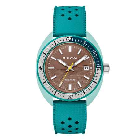 Orologio Marrone Sea Turtle 41mm Ceramica Verde Uomo Bulova