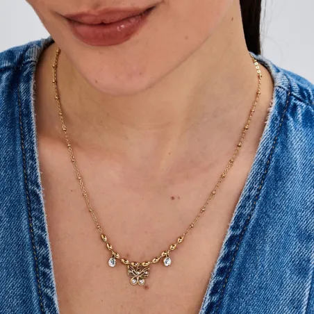 Collana dorata Chakra Mistici Farfalla Donna Brosway