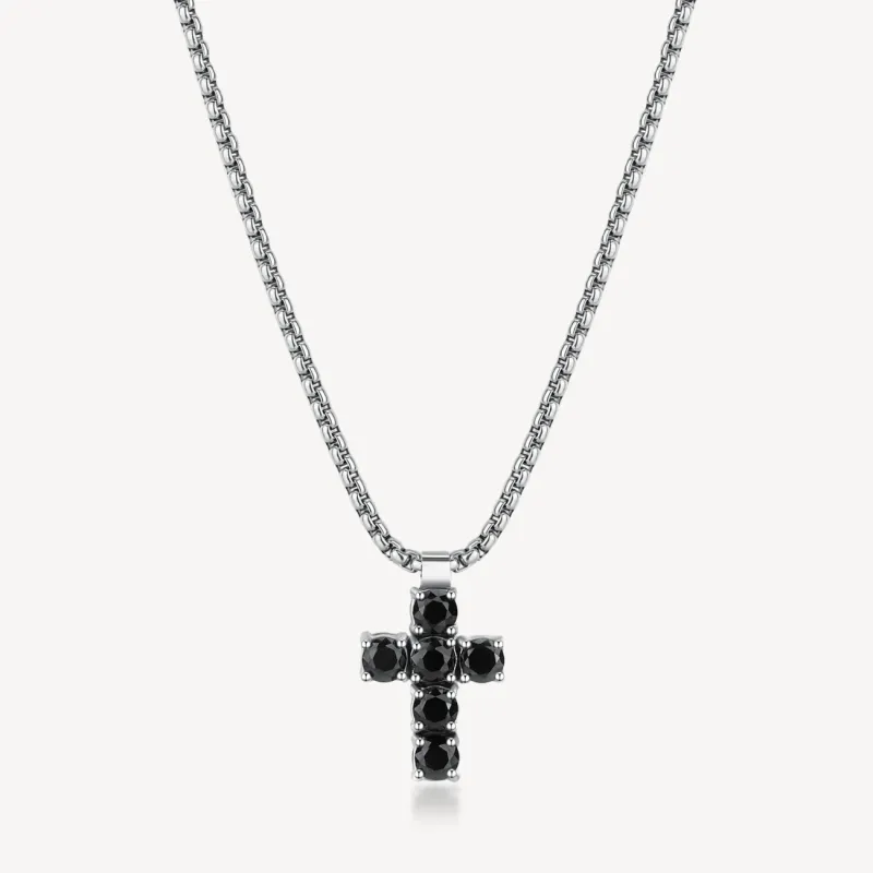 Collana Avantgarde Croce nera pendente Uomo Brosway