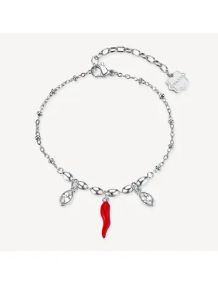 Bracciale Chakra Portafortuna Cornetto rosso Donna Brosway