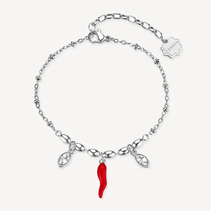 Bracciale Chakra Portafortuna Cornetto rosso Donna Brosway