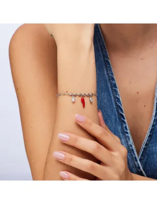 Bracciale Chakra Portafortuna Cornetto rosso Donna Brosway