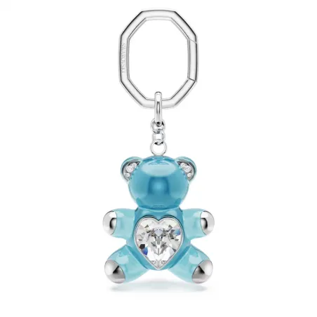 Portachiavi Teddy Orso blu placcato rodio Donna Swarovski