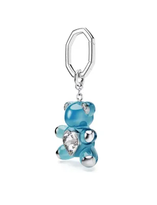 Portachiavi Teddy Orso blu placcato rodio Donna Swarovski