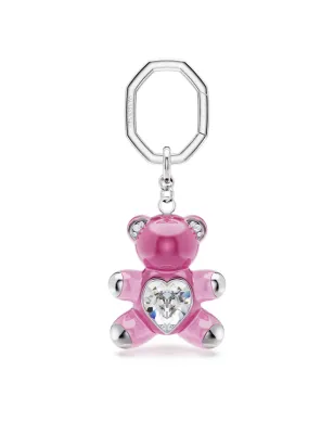 Portachiavi Teddy Orso rosa placcato rodio Donna Swarovski