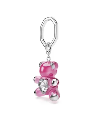 Portachiavi Teddy Orso rosa placcato rodio Donna Swarovski