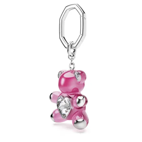 Portachiavi Teddy Orso rosa placcato rodio Donna Swarovski