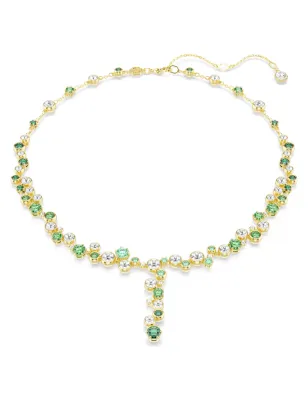 Collana a Y Constella, taglio misto, verde Donna Swarovski