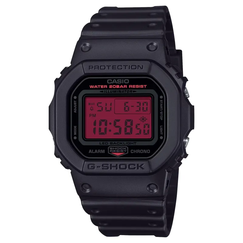 Orologio Nero Rosso BBR Square Digital Classic Uomo Casio G-Shock