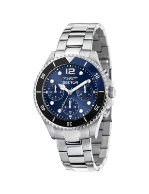 Orologio Silver Multifunzione Diver Clasp 39mm Uomo Sector