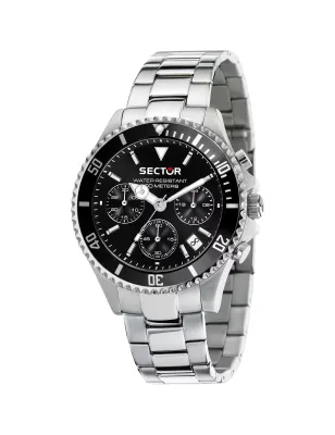 Orologio Nero Chronograph Deployante 43mm Uomo Sector