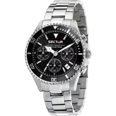 Orologio Nero Chronograph Deployante 43mm Uomo Sector