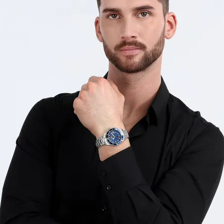 Orologio Blu Lunetta Bicolore Diver 39mm Uomo Sector