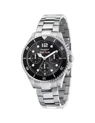 Orologio Nero Multifunzione Diver Clasp 39mm Uomo Sector