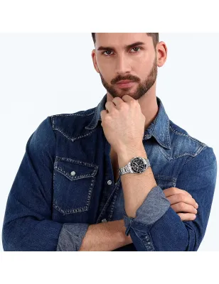 Orologio Nero Multifunzione Diver Clasp 39mm Uomo Sector