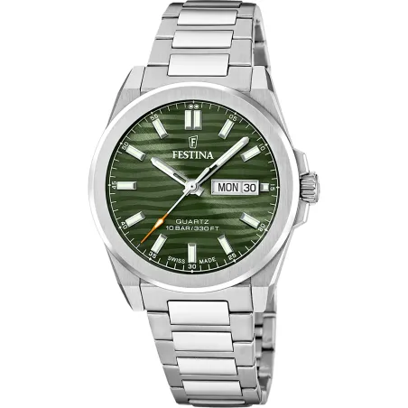 Orologio Swiss Made Dune F20073/4 Verde Kaki 40mm Uomo Festina
