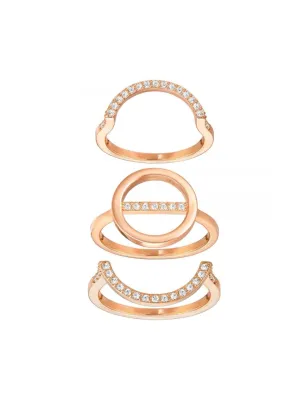 Set anelli Flash placcato oro rosa m.52 Donna Swarovski