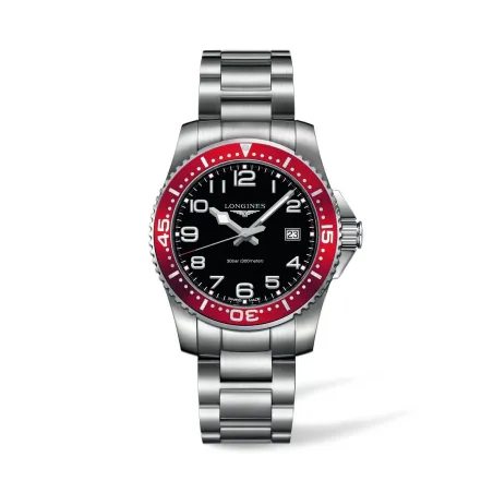 Orologio HydroConquest L3.688.4.59.6 Nero Rosso 39mm Uomo Longines