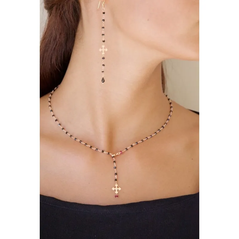 Rosario Spinello e Croce Trifogliata pendente Donna Maman et Sophie