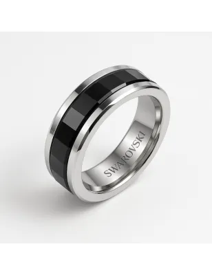 Anello Revolution placcato rodio m.22 Uomo Swarovski