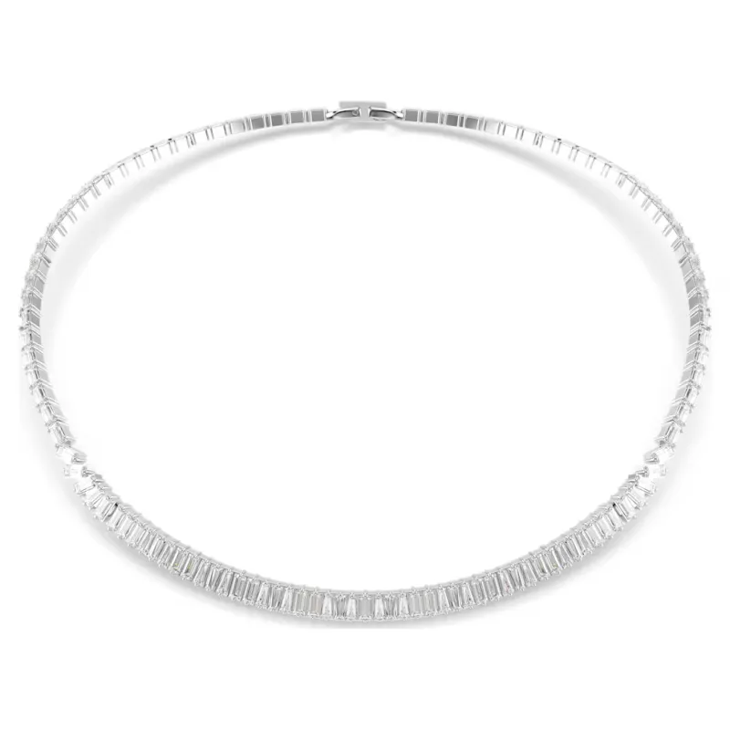 Collana Matrix taglio baguette, bianca Donna Swarovski