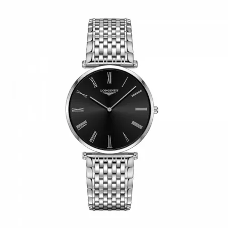 Orologio Quarzo 37mm Quadrante Nero Bracciale Acciaio Longines