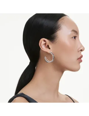 Orecchini a cerchio Sublima placcato rodio Donna Swarovski